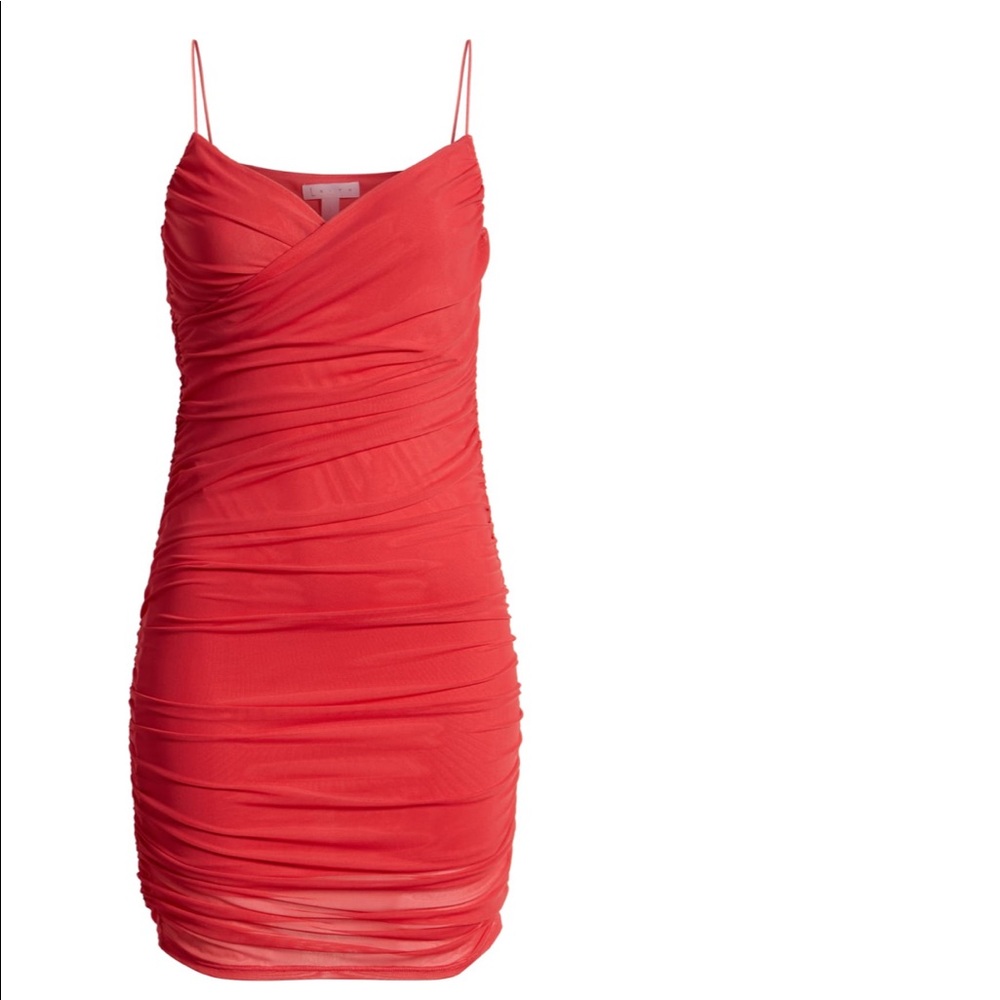 Leith Crossover Front Ruched Minidress NWT